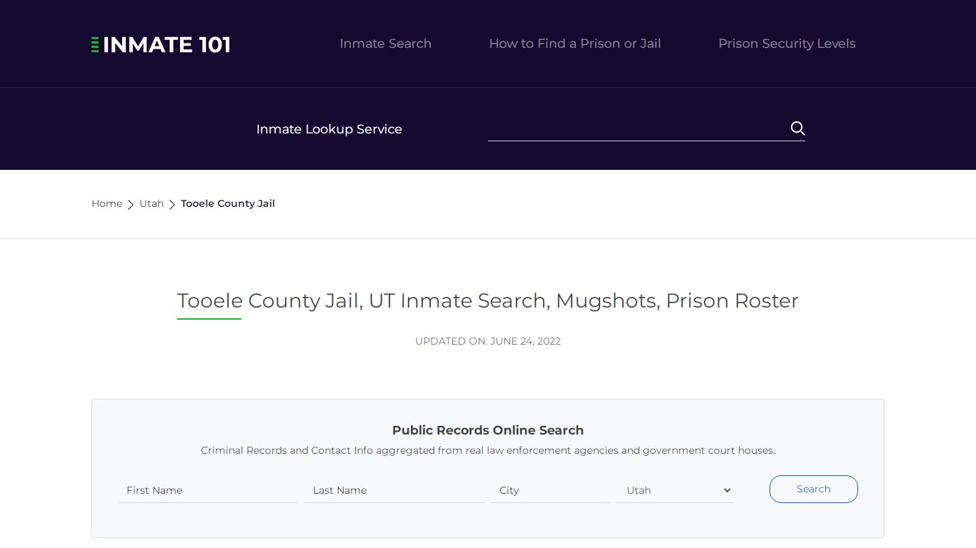 Tooele County Jail, UT Inmate Search, Mugshots, Prison ...