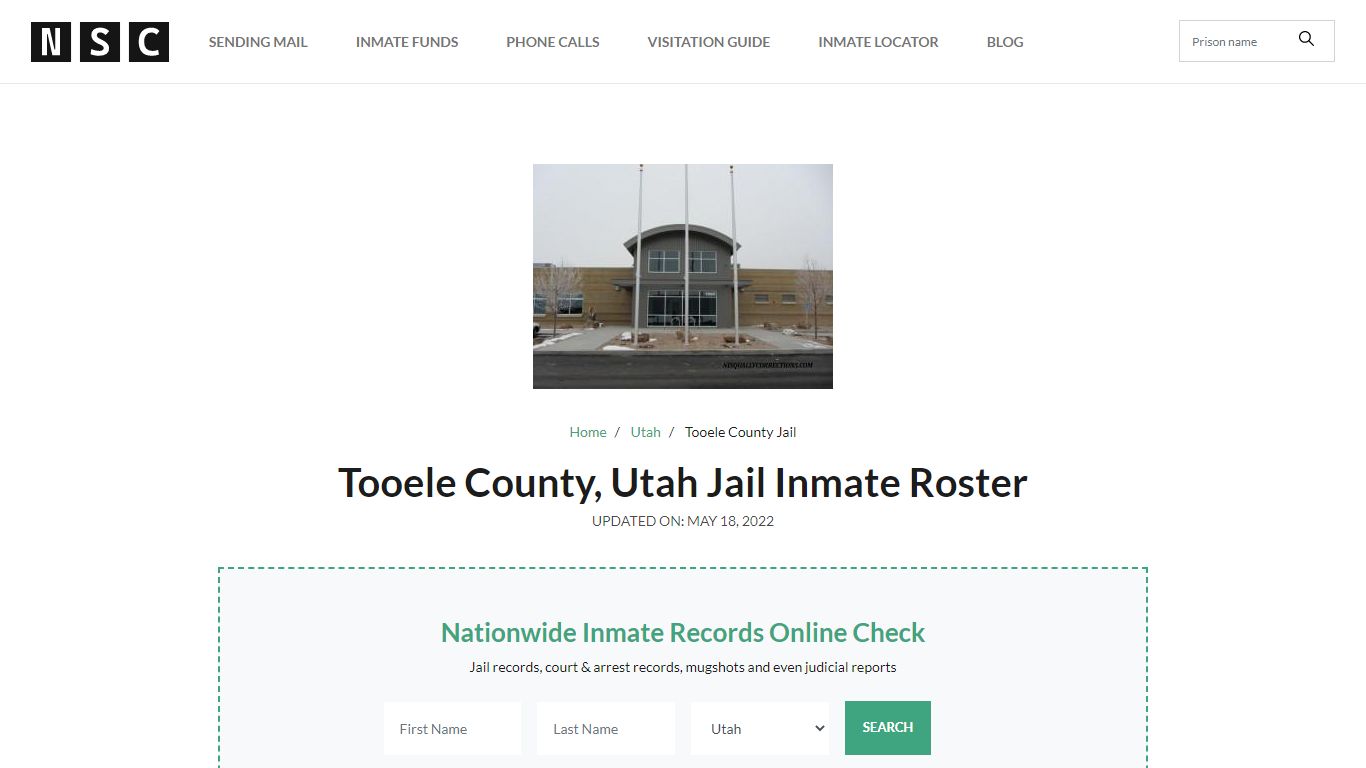 Tooele County, Utah Jail Inmate List - Nisqually Public Safety